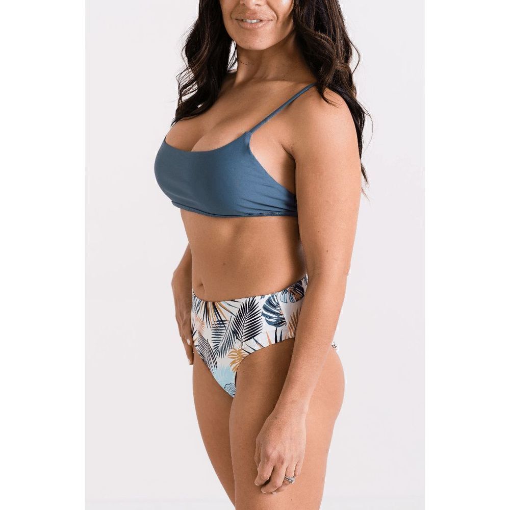 Pink Cove Two-Piece Scoop Bralette Tropical Swimsuit Set - Picture 2 of 11